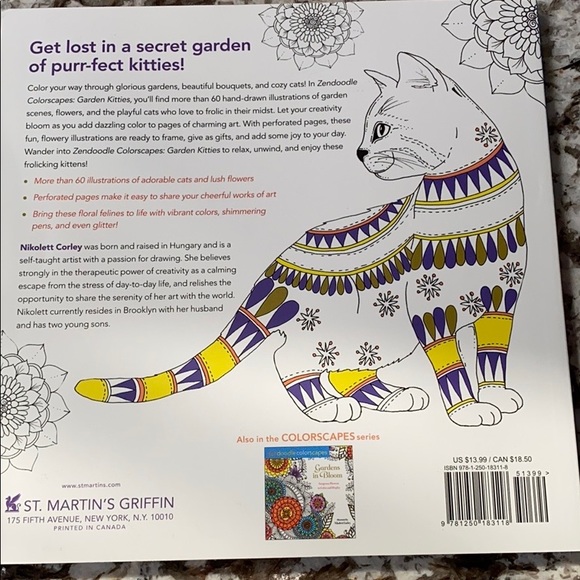 🐱Zendoodle Colorscapes Coloring Book + 14 markers - Picture 4 of 5